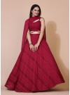 Maroon Lehenga With Stylish Sleeveless Crop Top